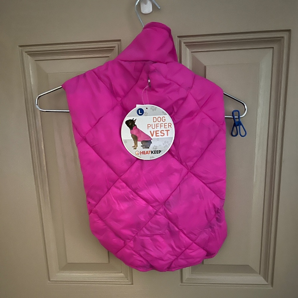 NWT Dog Pink 32 Degrees Heat Keep Puffer Vest Size Large